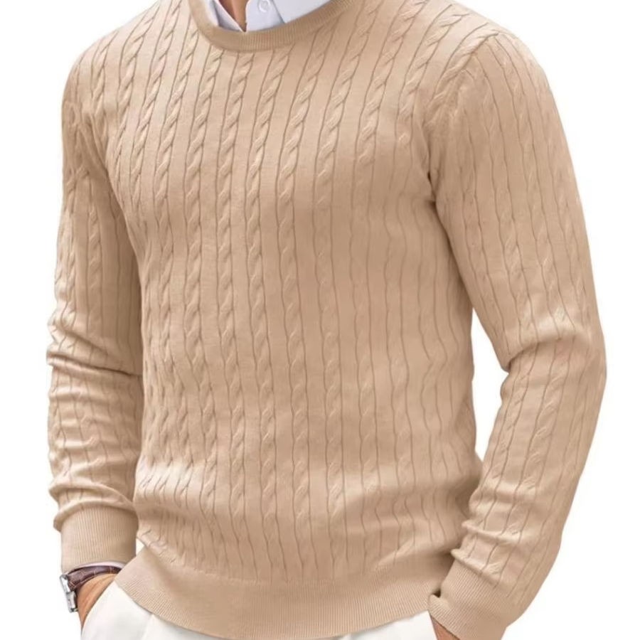 High Quality Men's Long Sleeve Crew Neck Sweater | Autumn Winter Warm Casual Knit Sweatshirt | OEM ODM Wholesale