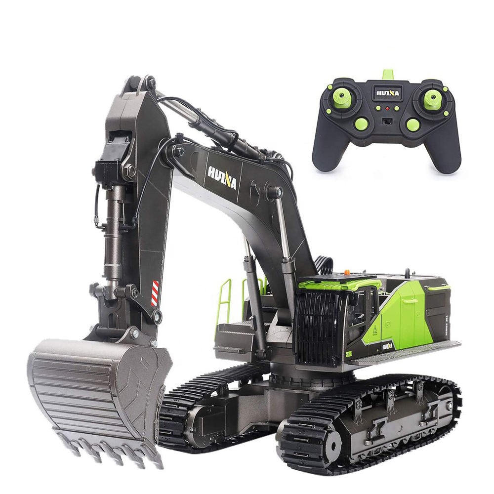 Huina 1593 1/14 Scale 22 Channels 2.4Ghz Metal Remote Control Truck Alloy Rc Excavator Toys for Kids